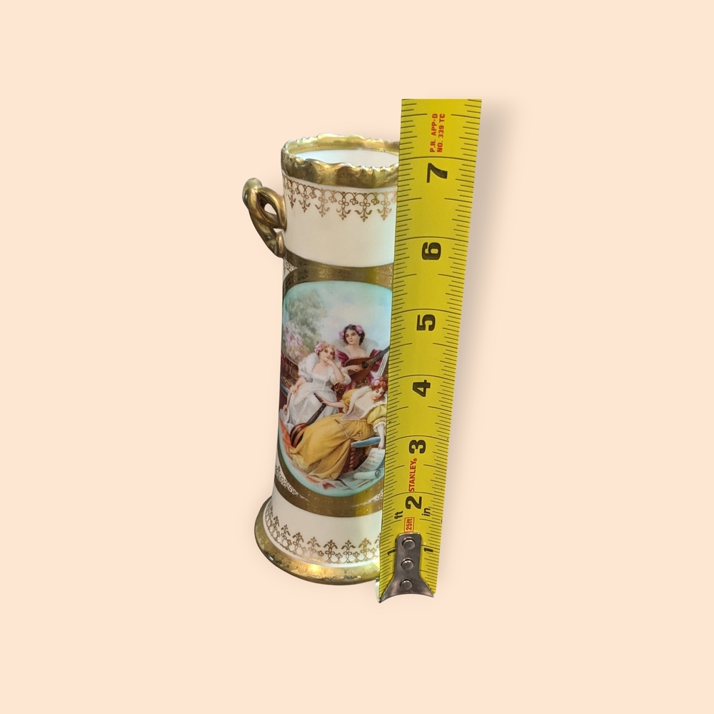 Antique Imperial Crown China Bud Vase- Gold And Cream - Picture 5 of 5